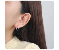 Twisted Silver Hoop Earring HO-700N 